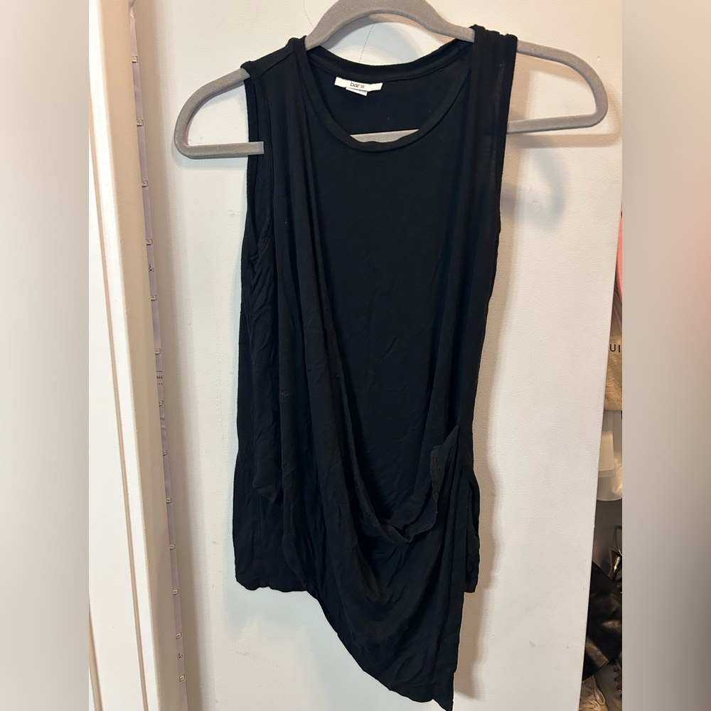 Black Sleeveless Drape Top- size small